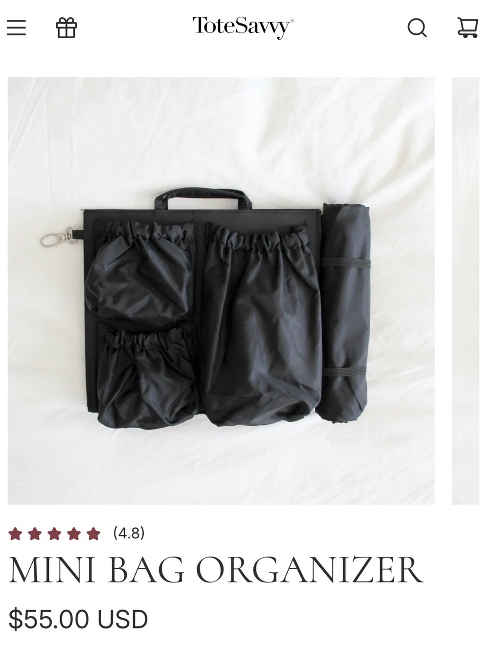 Totesavvy mini bag organizer